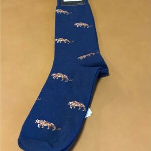 Banana Republic Navy Socks with Leopard Design